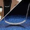 [FEIKFEIZ] Women's Moissanite Necklace, 925 Sterling Silver with 18K White Gold Plating, 0.5CT Lab-Grown Moissanite Diamond, Silver Pendant Necklace,