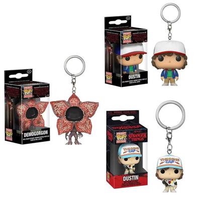 Funko Pop Stranger Figure Toys Keychain Dustin Key Ring Demogorgon Chain Model Toy Carvinal Adults Children Gift Toys
