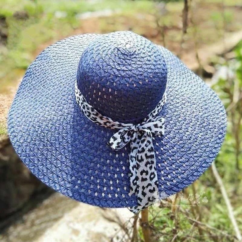 Fashion Gifts Women Summer Hat Wide Brim Straw Cap New Korean Version Bow Grass Caps Sun Protection Beach Accessories Gifts