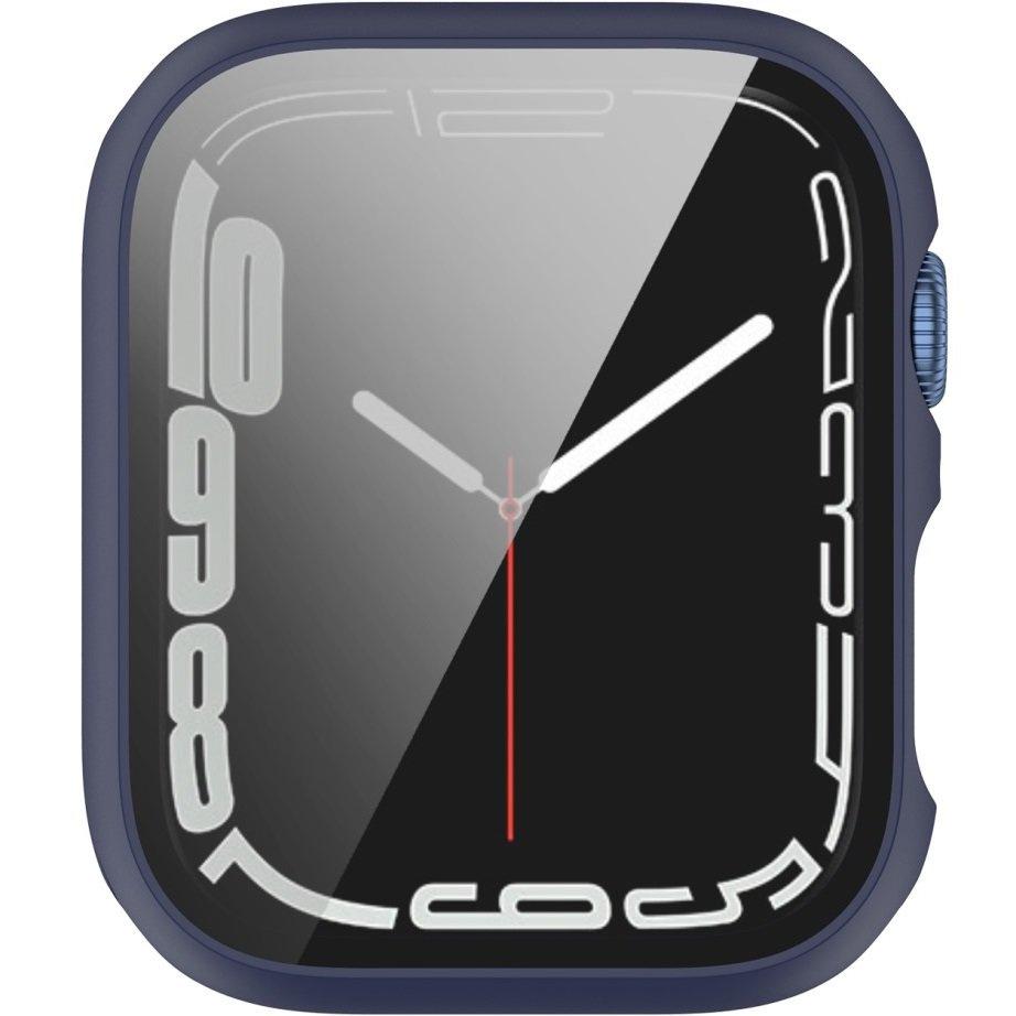 2in1 Case + Tempered Glass for Apple Watch 7/8/9 45MM, Navy Blue