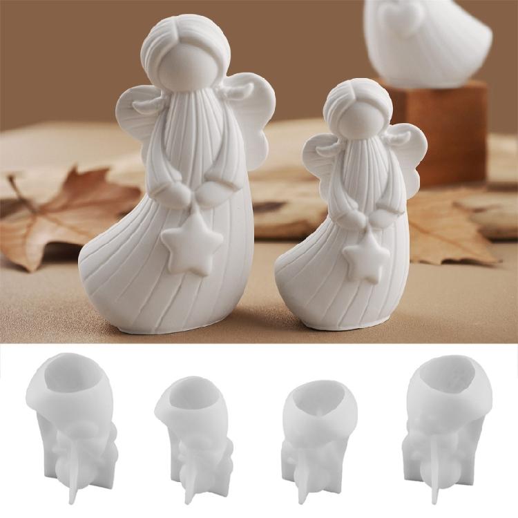 Angel Wing Statue Silicone Candle Molds Food Grade Silicones Mould Easy Demodling for Epoxy Resin Candle Soap Making