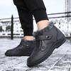 Plus Size  Plush Warm Men Boots Winter Shoes Men Snow Boots Waterproof Rain Shoes Outdoor Ankle Fishing Boots Botas Hombre