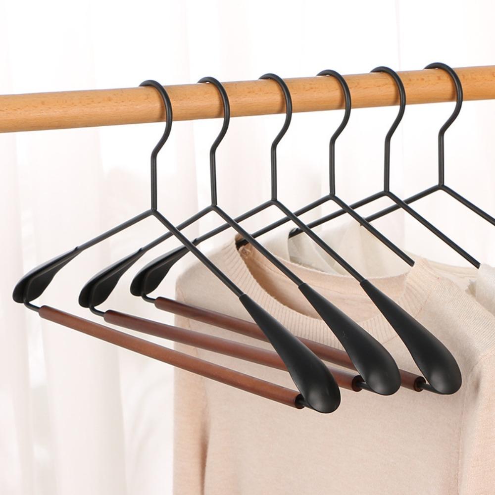 3PCS Thickened Ironwork Clothes Hanger Vintage Anti Slip Hanger Beech Wood Hanger  Thick Clothes
