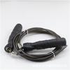 Adjustable Fitness Jump Rope With Sweat-Absorbing Red Handles Black PVC-Coated Steel Cable Adults