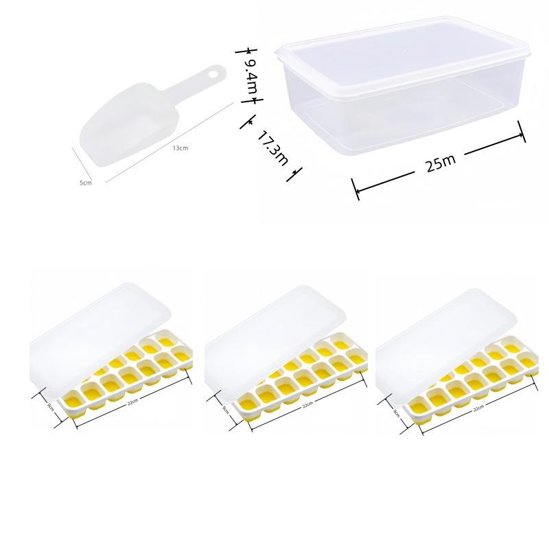 Cross-Border Ice Cube Tray - 14 Grids with Lid, Large Capacity Mold for Household Ice Storage