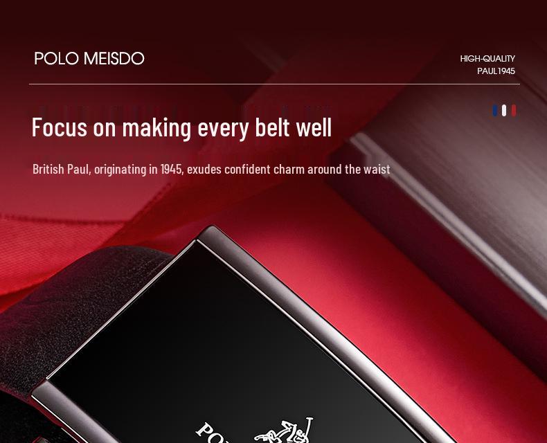 Paul Pasek Męski Skóra Naturalna Klamra Automatyczna, Styl Biznesowy Wysokiej Klasy, Pasek z Skóry Licowej