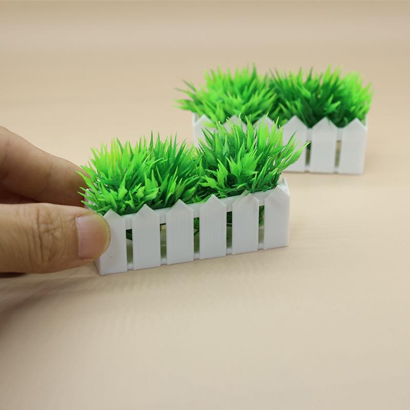 1/12 Dollhouse Simulation Grass Green Plant Fence Model Dollhouse Miniature Garden Decoration Dolls House Accessories