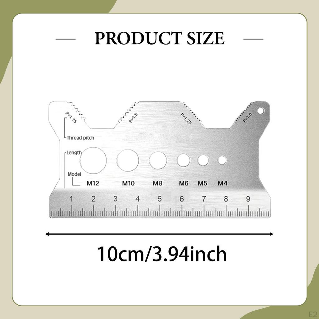 Screw Gauge Bolt Card, Identify Thread and Sizes, Measuring Tool, Nut Sizing