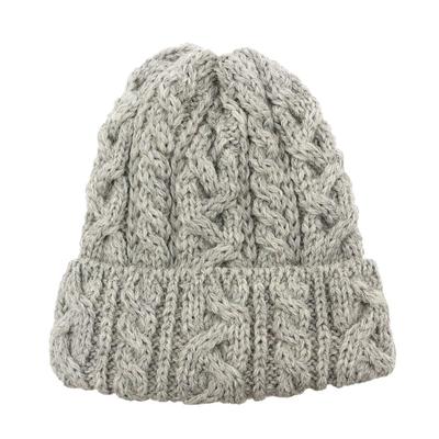 HIGHLAND2000 BOBCAP Knit Cap British Light Grey Beanie, 100% Wool, [Used]