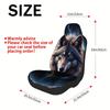 2pcs, Decorative Fantasy Wolf Portrait Ing Eyes Print Car Seat Covers, Universal Fit For SUV Sedan Truck, Stylish Washable Fabri