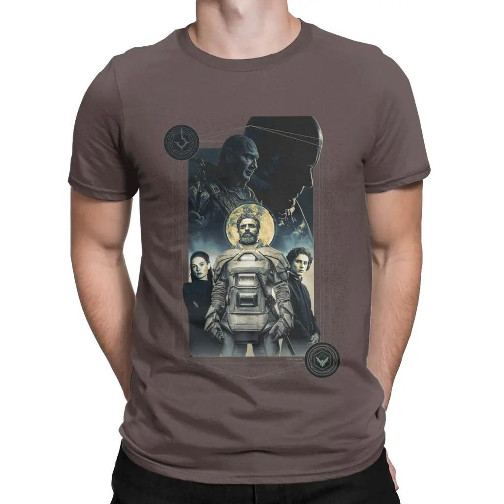 Dune Atreides Character Portrait t shirt for Leisure 100% Cotton Tees Round Neck Short Sleeve T Shirts Graphic Clothes