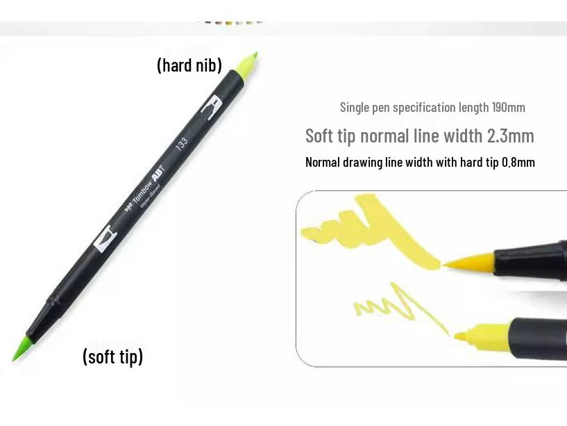 Tombow ABT Warm Color Double-Ended Watercolor Brush Pen for Students