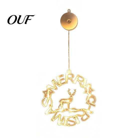 Wall Safe Hanging Light Fixtures LED Christmas Star Window Light, Tree Letter Suction Cup Lamp Reusable Decoration Set for Glass, Battery Operated