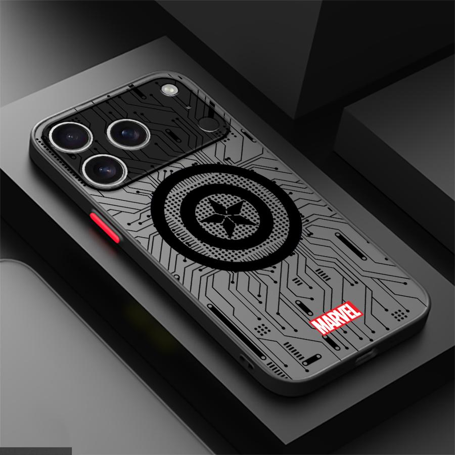 Back Phone Cover Case for iPhone 17 Pro Max 17e 12 7 8 SE 13 Mini Air XS XR 14 15 11 16 Plus Marvel Hero Logo