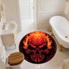 Fire and Smoke Skull  Round Area Rug,Carpet Rug for Living Room Bedroom Sofa Playroom Decor,Non-slip Floor Mat