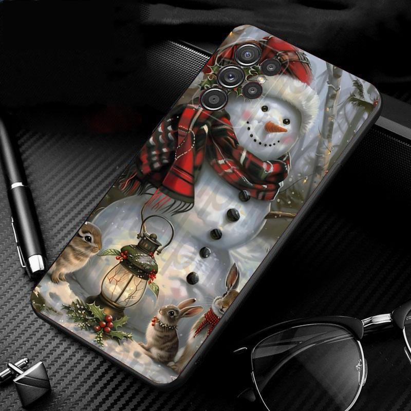 Phone Case For Samsung Galaxy S25 S24 S23 S22 S21 Ultra S24 S23 S22 S21 S25 Plus S24 S25 FE Cute Snowman Christmas