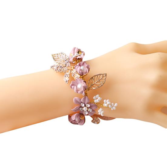 Wrist Corsage Elegant Comfortable Touch Anti-Wear Bride Bridesmaid Wrist Corsage Flower Bracelet for Wedding Engagement