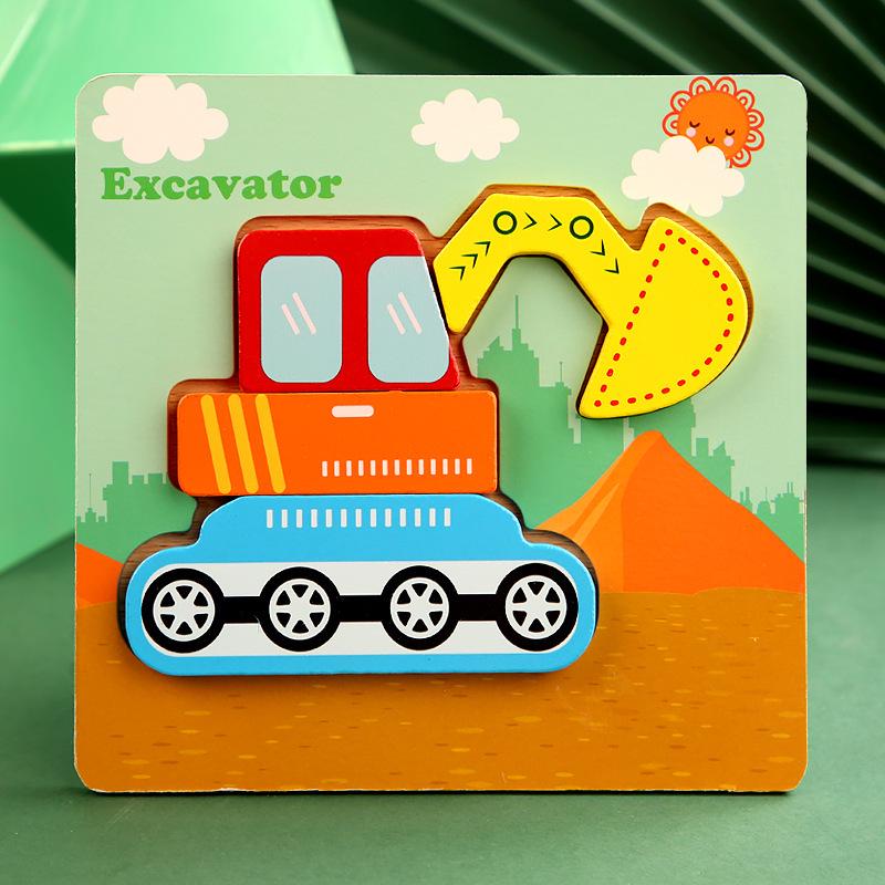 Wooden 3D Educational Puzzle for Toddlers - Interactive, Creative Hands-on Toy for Ages 1-3