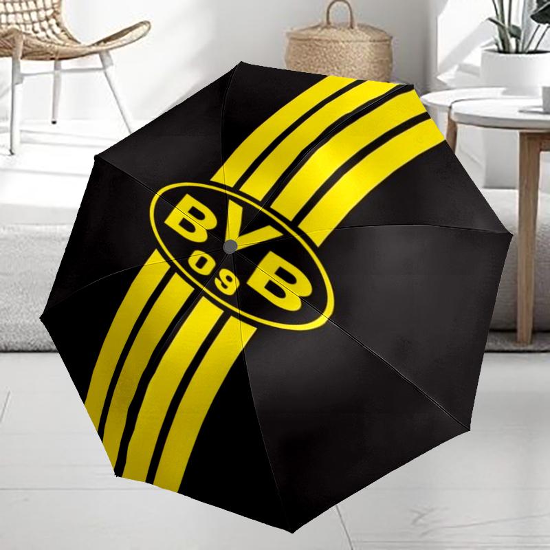 Borussia Dortmund Theme Automatic Umbrella, Lightweight & Portable, 8 Rib, Perfect for Outdoor Travel, Birthdays, Christmas, Gifts.