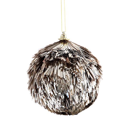 Glitter Tinsel Pom Poms Christmas Ornament Fluffy Pom Pom Ball Christmas Tree Hanging Deecoration for Holiday Party Decor