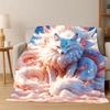 Fairy Tale Fox Cartoon Flannel Blanket Soft Warm Throw Blanket for Bedroom Living Room Bed Travel Camping Picnic Gift