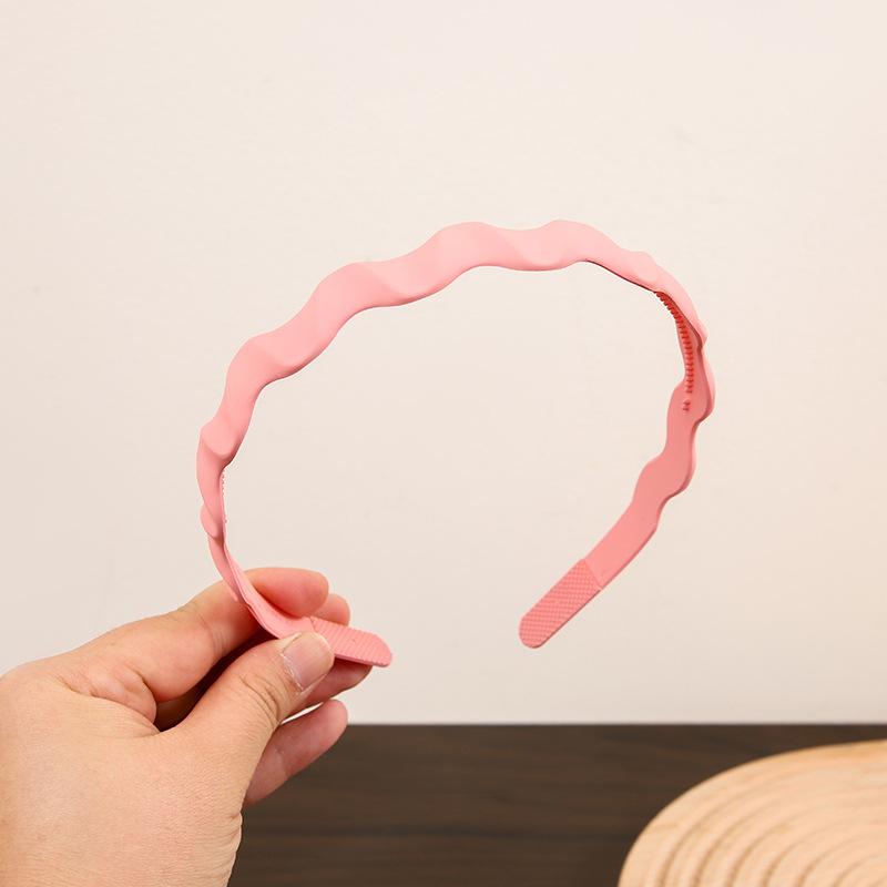 Nouveau Bandeau Simple à Motif Vague Dépoli pour Femmes Polyvalent Doux Antidérapant Accessoires Cheveux Fille Vacances à la Plage