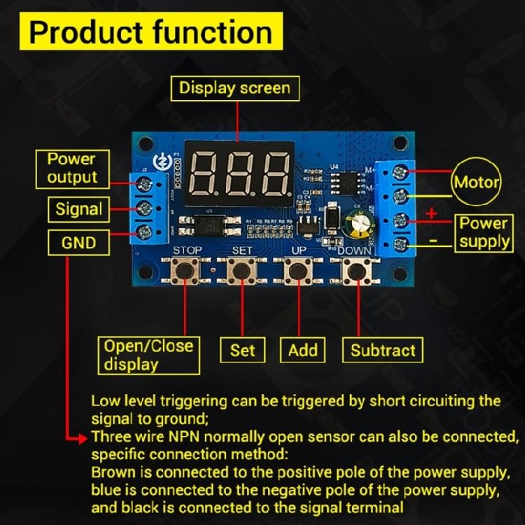 LED Digital Time Delay Relays Motor Speed Controller 3.3-15V Motor Forward And Reverse Controller Control Board