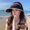 New Sunscreen Hat Summer UV Protection Large Brim Sun Hat Headband Empty Top Hat Sun Hat Face Cover Versatile