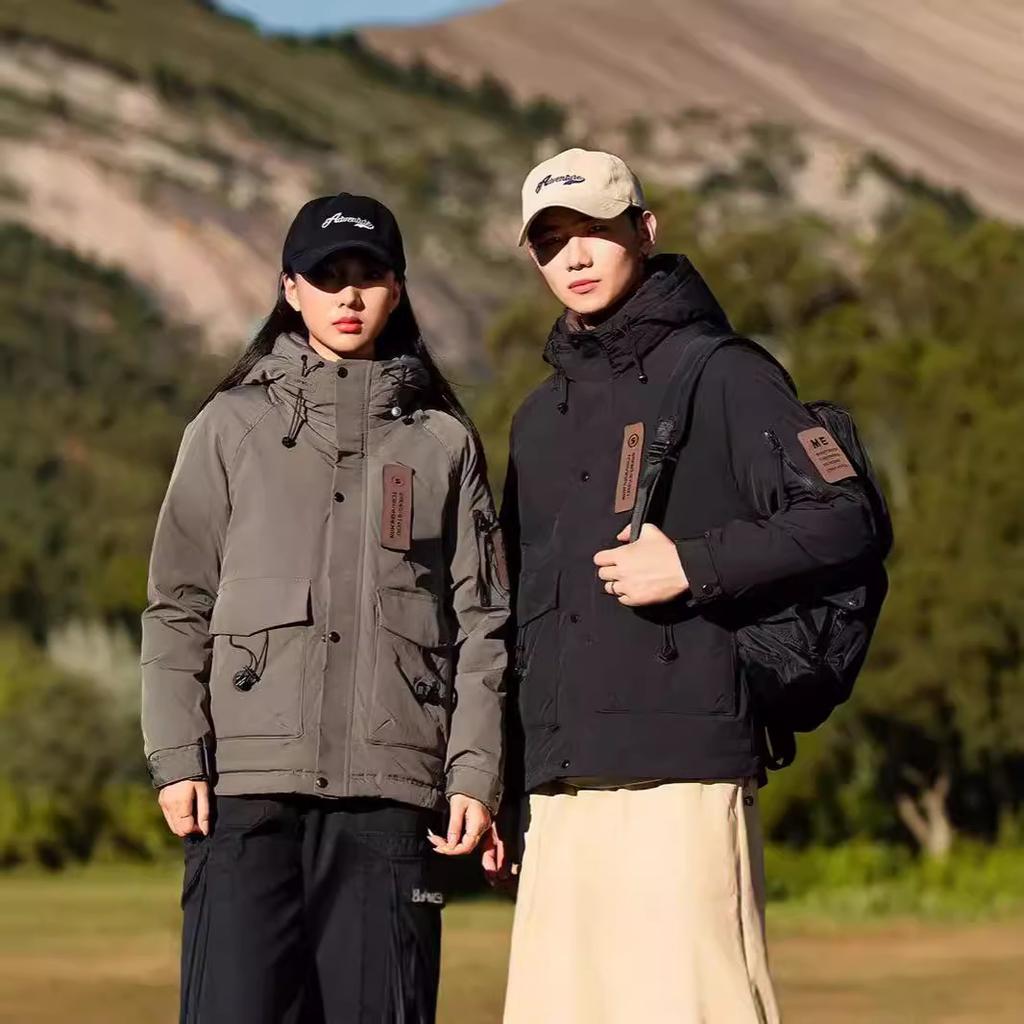 2025 Outdoor Winter White Duck Down Jacket Female Thickened Warm Couple Hooded Jacket Down Jacket Male