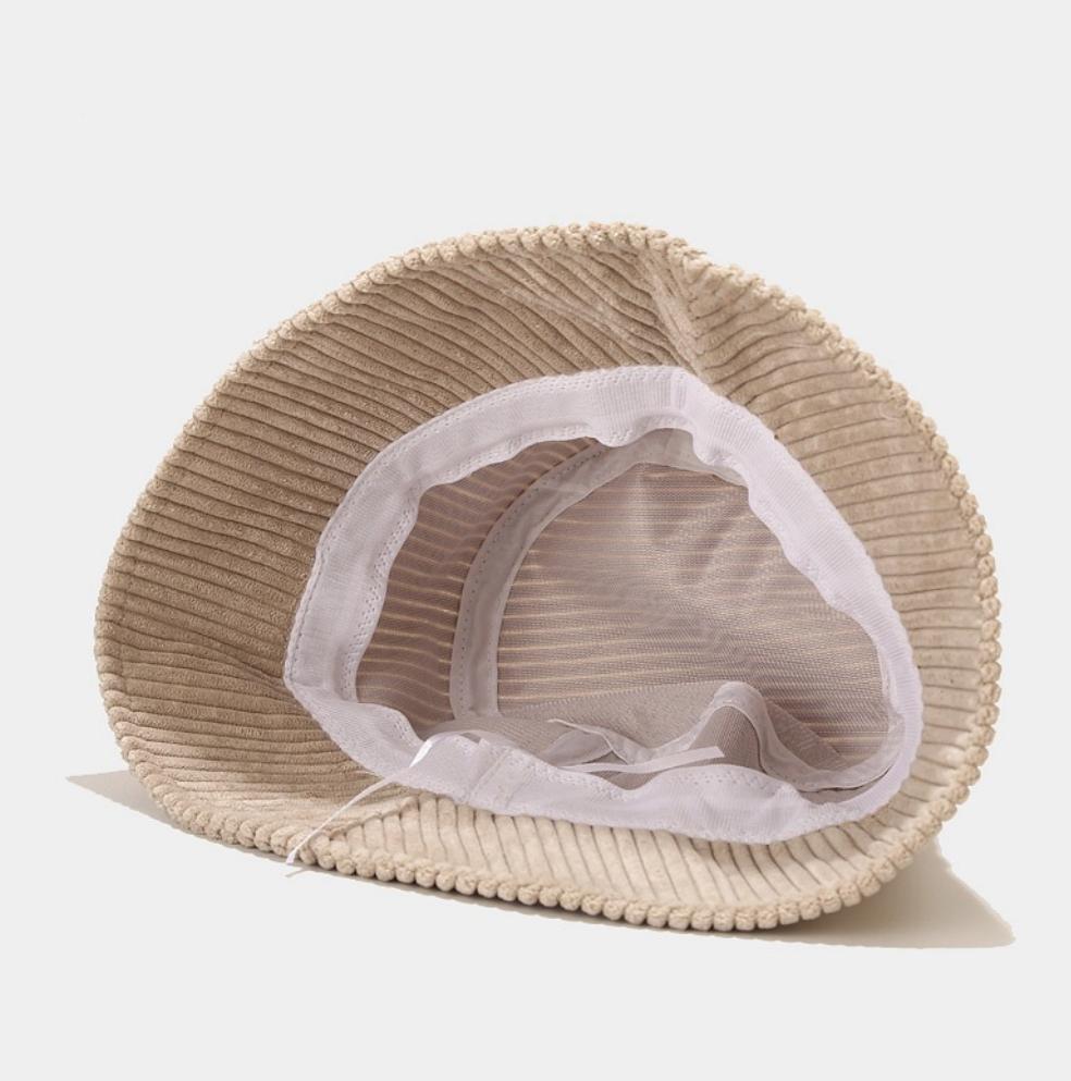 High Quality Winter Wide Brim Fishing Hat Custom Logo Thick Solid Color Corduroy Bucket Hat for Women