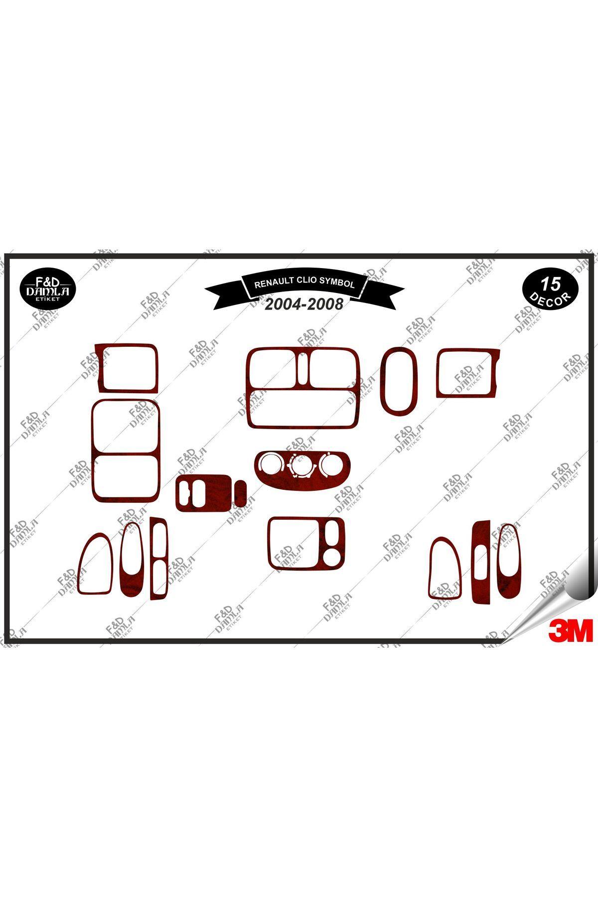 

Renault Clio Symbol 2004-2008 Torpido Konsol Trim Göğüs Maun Kaplama Set 15 Parça Maun