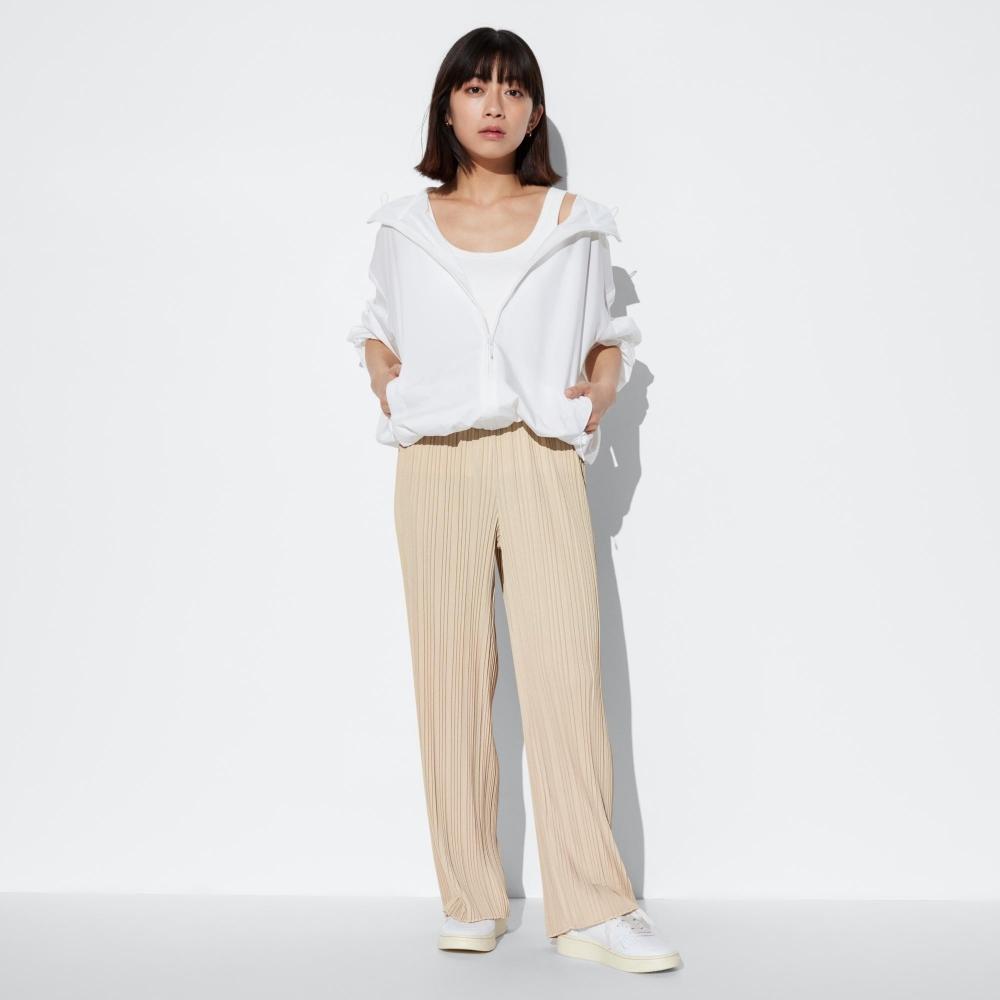 

UNIQLO JAPAN Прямые брюки со складками, короткие, длина 63,5 см, можно подобрать