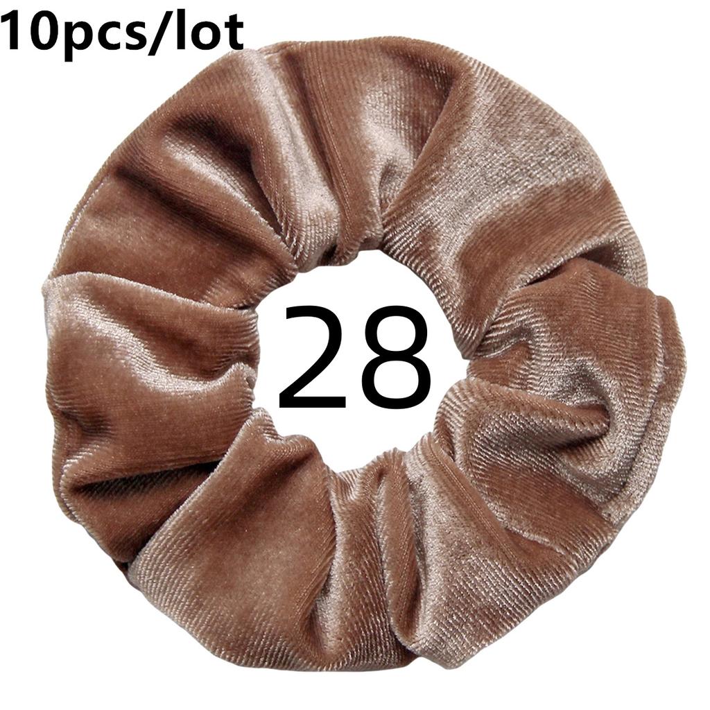 10pc/lot Scrunchies Velvet Scrunchies Hair Accessories For Women Elastic Bands Elegant Ponytail Solid Colors Coffee Black Grey