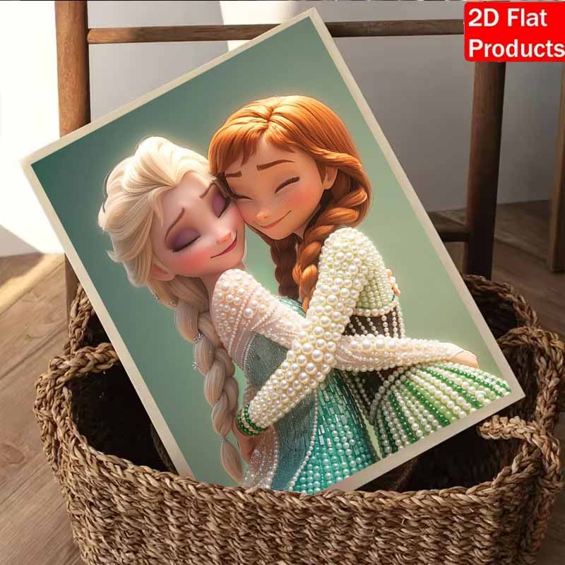 Disney Pearl Painting Elsa and Anna DIY Pearl Painting Gem Art Pearl Dot Painting Picture Crafts Adult Beginner Gifts Home Decor