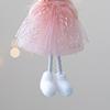 Christmas Angel Doll Hanging Decoration Top Hat Lace Dress Long Legged Plush Girl Hanging Ornament Holiday Party Pendant