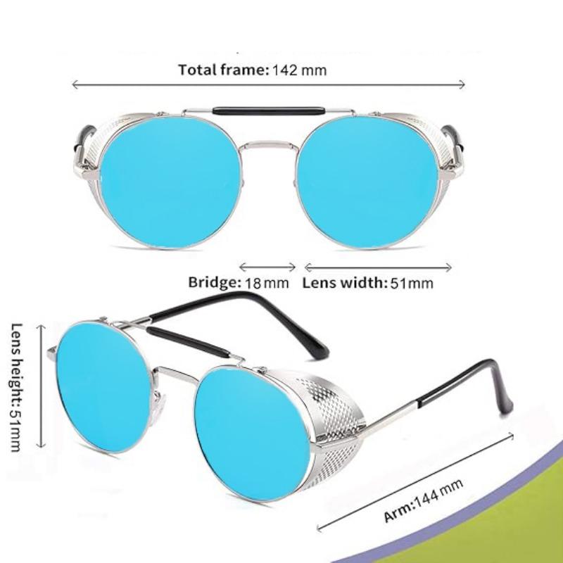 Classic Steampunk Round Sunglasses Men Women Metal Punk Glasses Summer Travel Eyewear