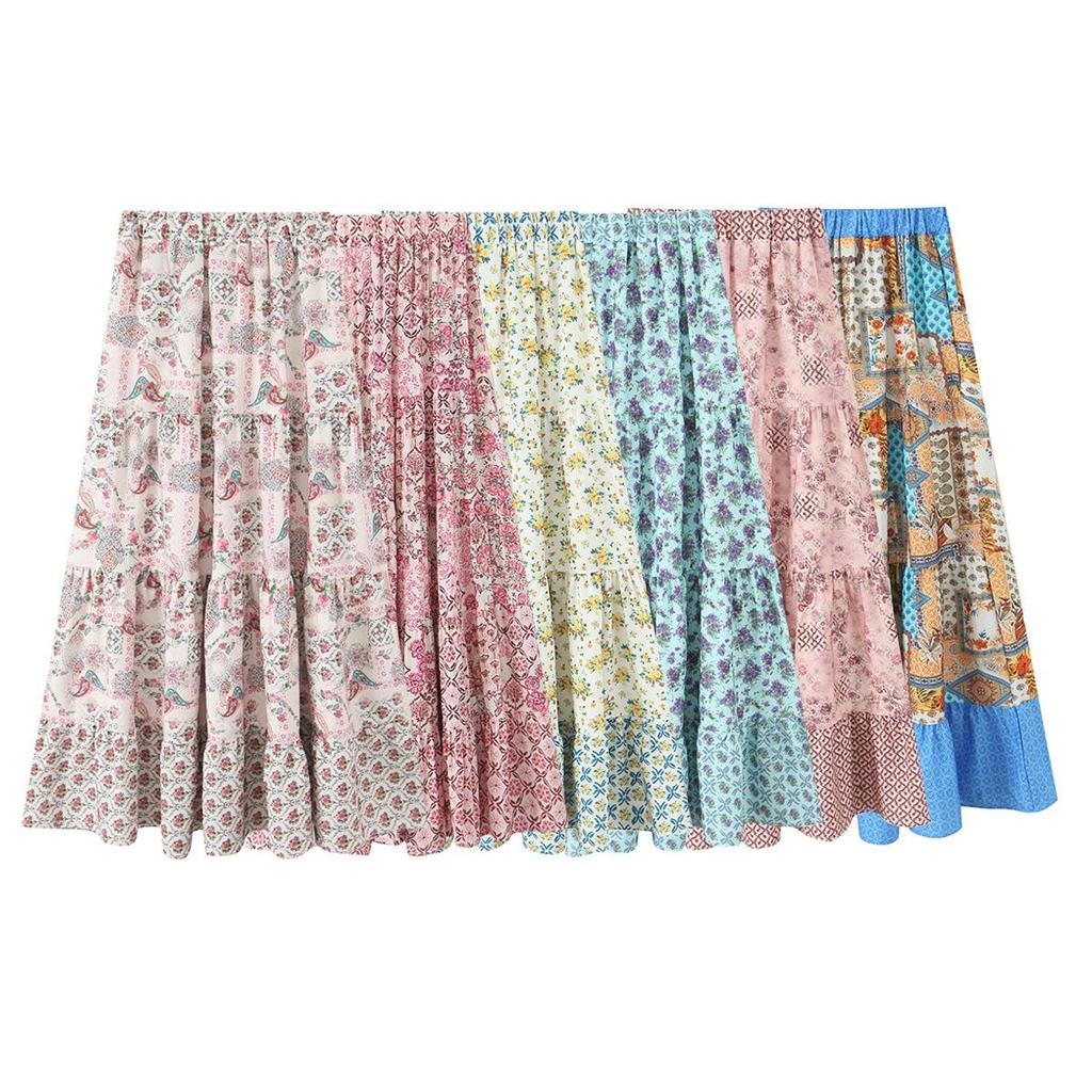 TAOP&ZA Women's Six-Color Printed Long Skirt - Spring 2026 Fashion Arrival