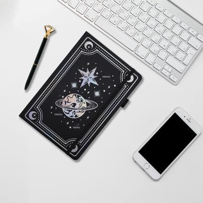 A5 Tarot-Stil Notizbuch mit lasergravierten silbernen linierten Seiten