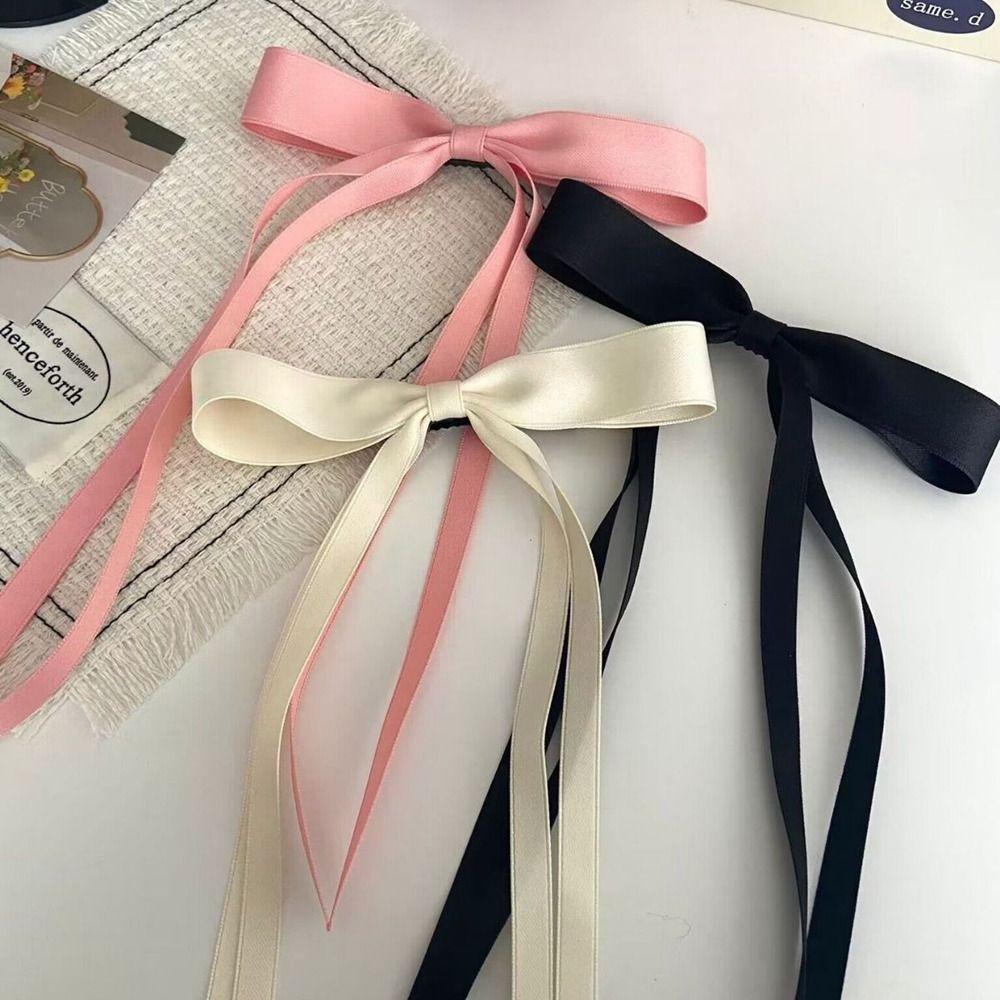Y2k Balletcore Bow Hairpin Long Tassel Bowknot Ribbon Hair Clip Cute   Female Hair Accessories