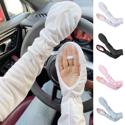 1 Pair Summer Sleeve Wraps Quick Dry Sweat Absorption Sunshade Full Sleeves Anti-UV Touch Screen Thin Arm Protection Riding Outdoor Arm Sleeves