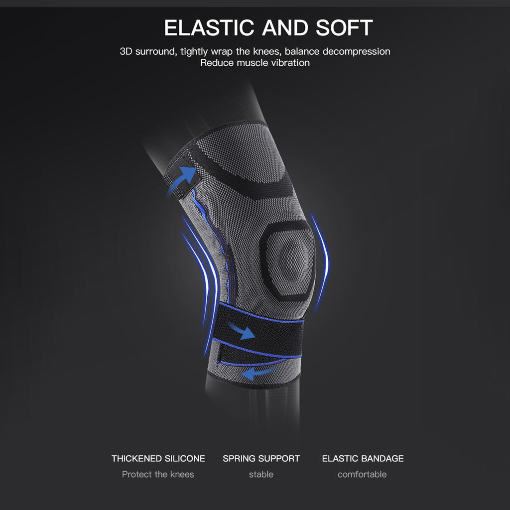 1PCS Kneepads Knee Support Protector with Silicone Design and Flexible Elastic Fitness Soft