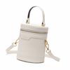 Modische Zylinder Handtasche Tote Damen PU Leder Verstellbar Elegant Umhängetasche für Tägliche Arbeit Weiß
