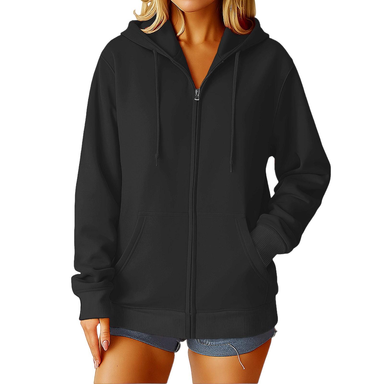 

Женские толстовки Осенние толстовки для игрового дня Повседневное пальто с длинным рукавом и свободного кроя Осенняя толстовка L чёрный