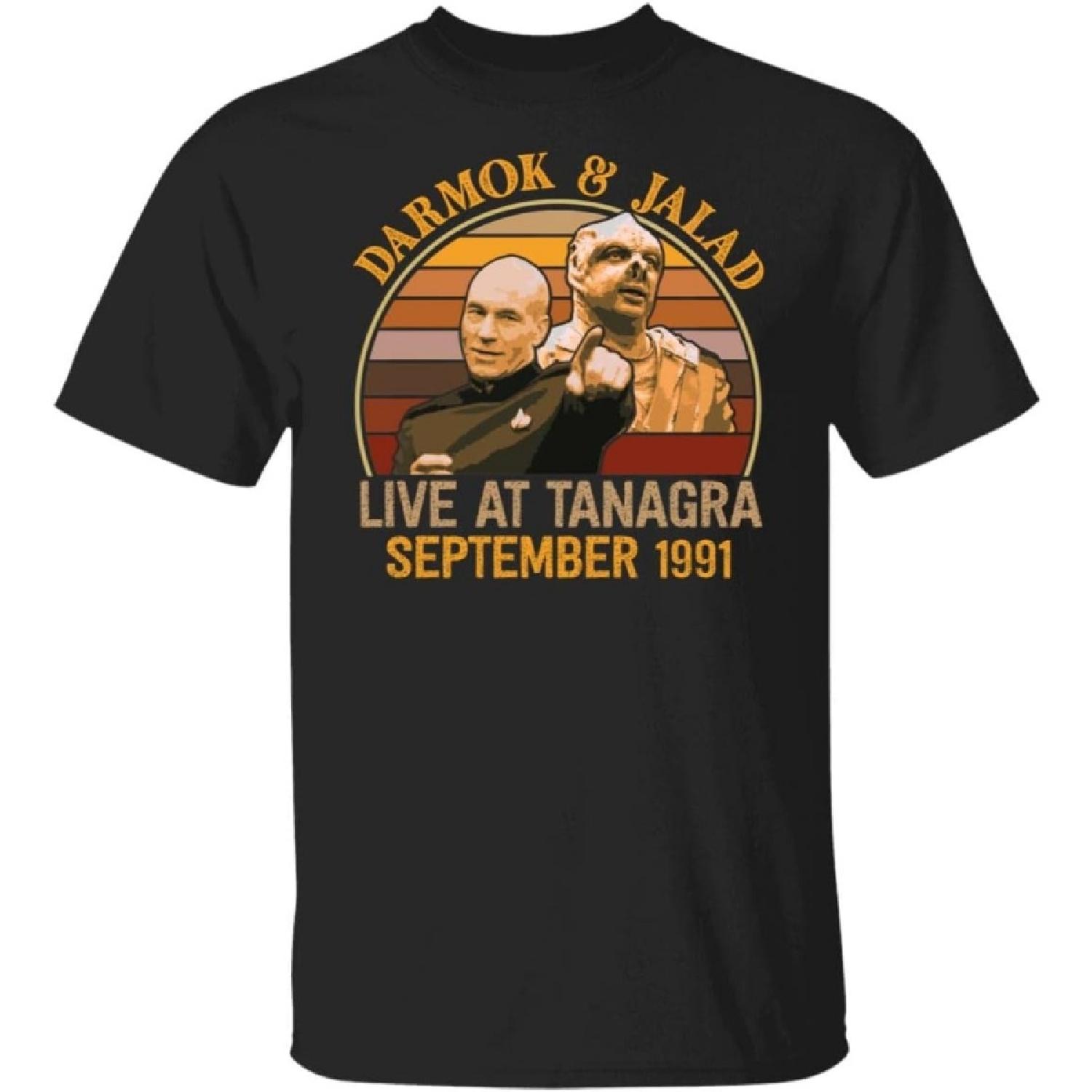 DAR mok and Ja lad Live at Tanagra September 1991 Vintage Retro T-Shirt, Unisex T-shirt _ Black, Large S чёрный