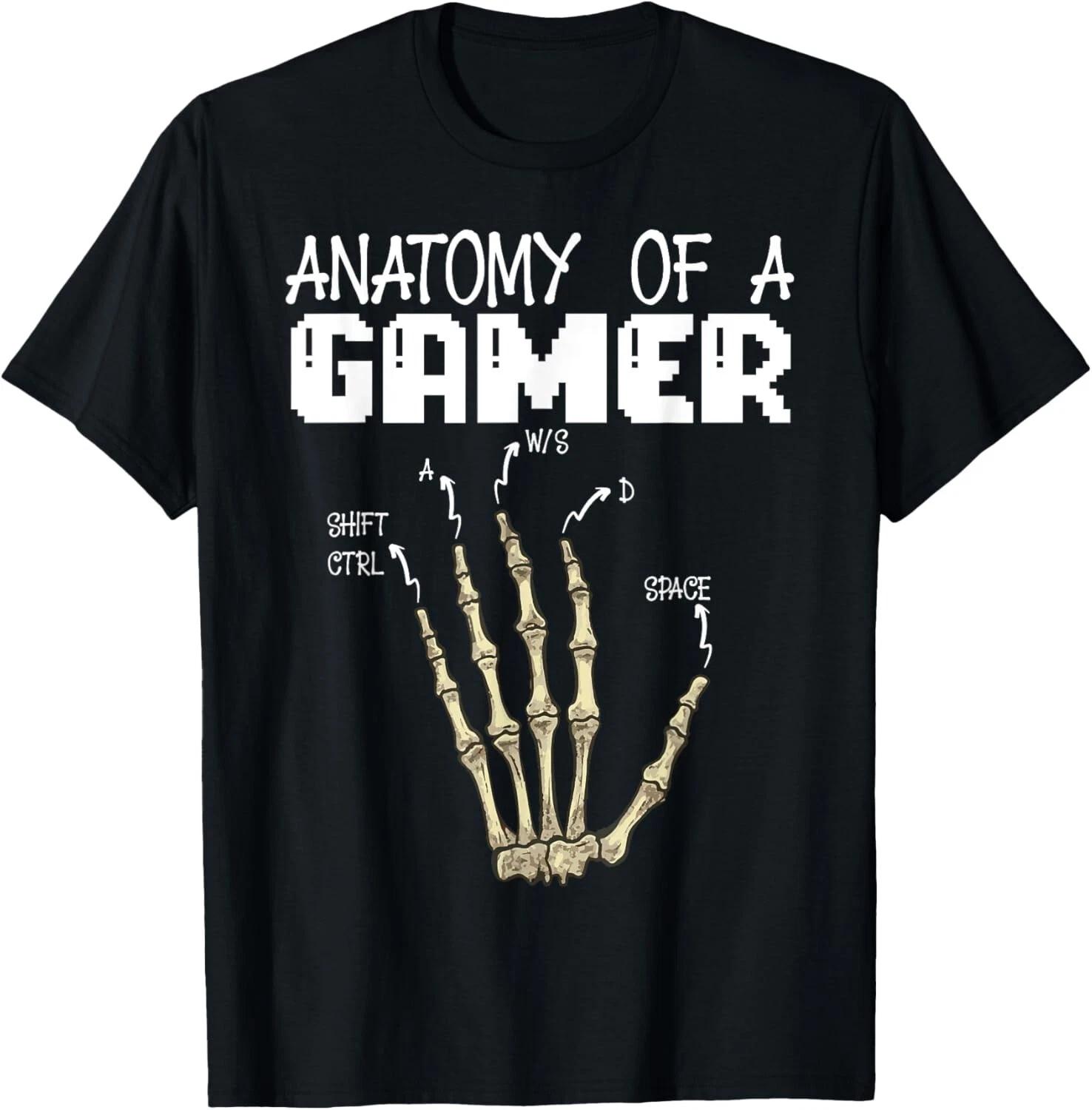 Anatomy Of A Gamer Hand Skeleton Games Lovers Video Games Gift Unisex T-Shirt L
