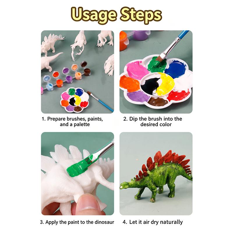 Paintable Dinosaur White Embryo Toy 1 Set DIY Graffiti Animal Model for Kids Educational STEM Craft Home Entertainment