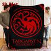 House Targaryen Dragon Print 2D Flat Pattern Flannel Blanket High Quality All Seasons Warmth and Comfort Perfect for Christmas Gifts.P260914511