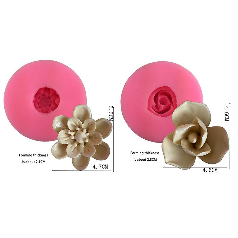 3D Flower Silicone Mold Cake Fondant Candle Clay Cupcake Jelly Candy Chocolate Decoration Durable Baking Mould