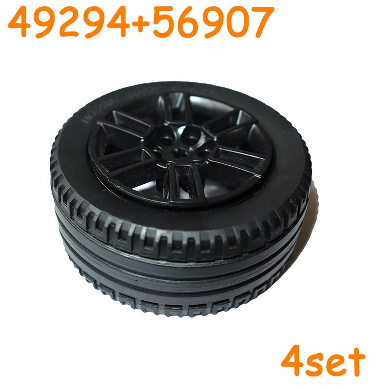 Non-Toxic 15038 49294 23798 44771 56907 4410 92912 54120 Tire Wheels Cross Car Truck Hub Technical Bricks Moc Motorcycle Building Blocks