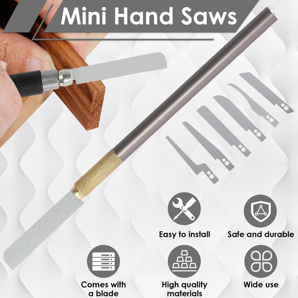 Mini Hand Saw Model Tools DIY Craft Hobby Modeling Metal Blades Hand-held Model Hand Saw Kit Engraving Cutting Woodworking Tools